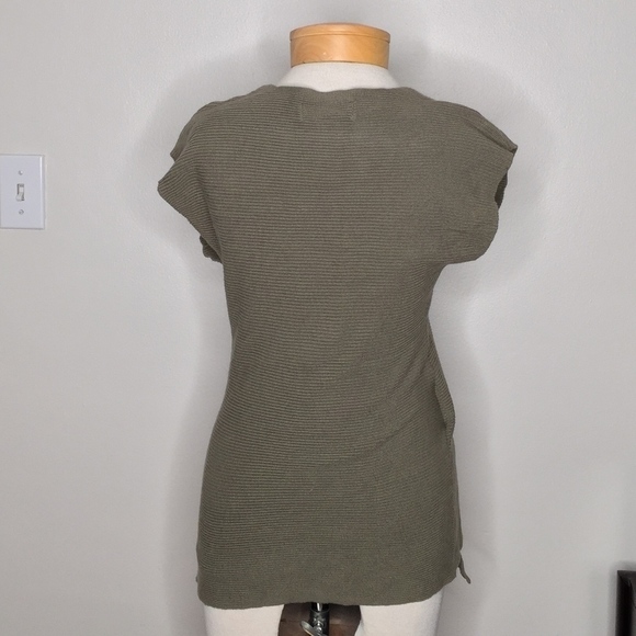 MICHAEL KORS |  Olive Green Wrap Sweater Vest - Picture 2 of 7